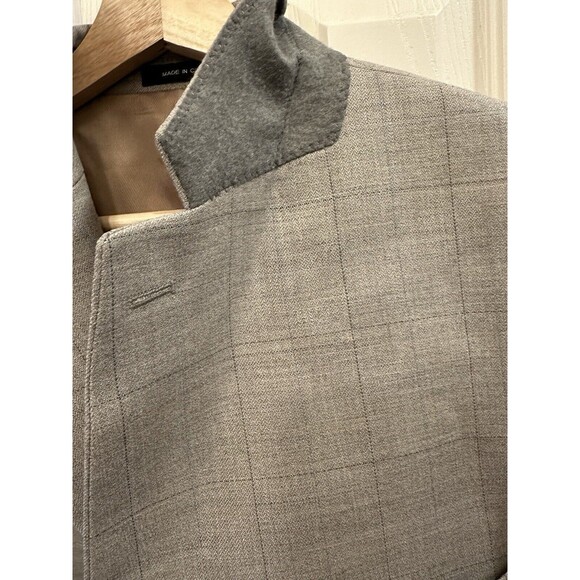 CALVIN KLEIN 100% Wool‎ Gray Men's Suit Coat Sport Coat Blazer Jacket Lined 44L - Picture 3 of 11